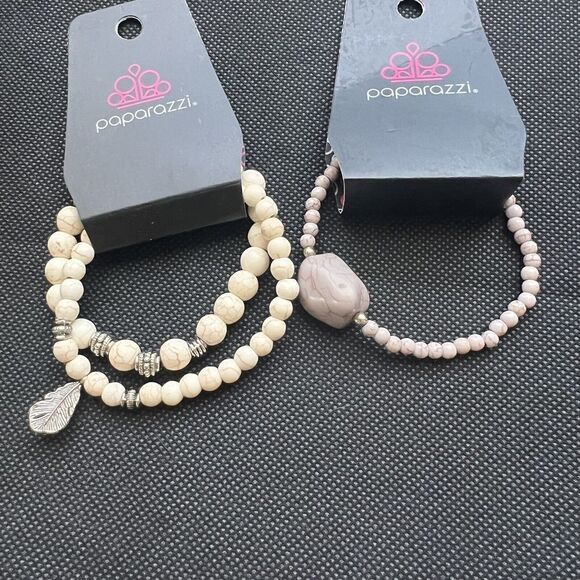 Lot of 2 PAPARAZZI Beaded Stretch Bracelets‎ Multicolor - Picture 5 of 9